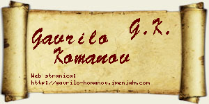 Gavrilo Komanov vizit kartica